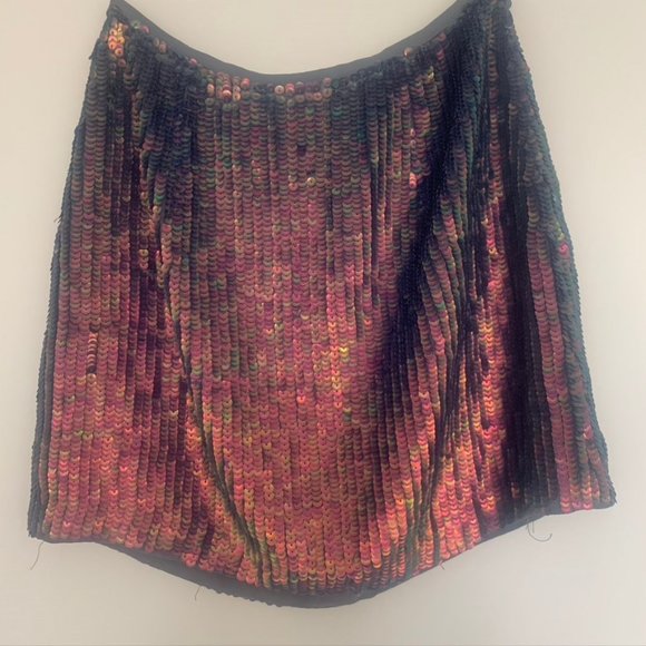 TOPSHOP Sequin Reflective Mini Skirt - Size 2 - Picture 5 of 6